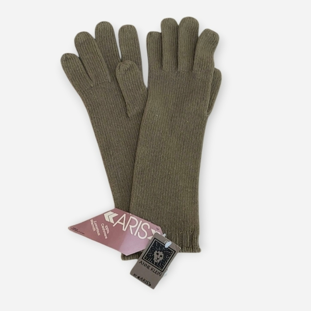 NWT Anne Klein Aris Cashmere Taupe Women's Gloves